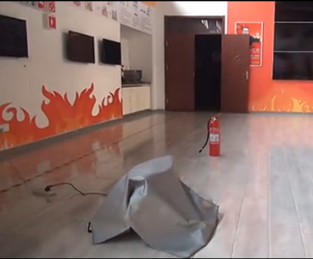 油锅火灾灭火演示场景